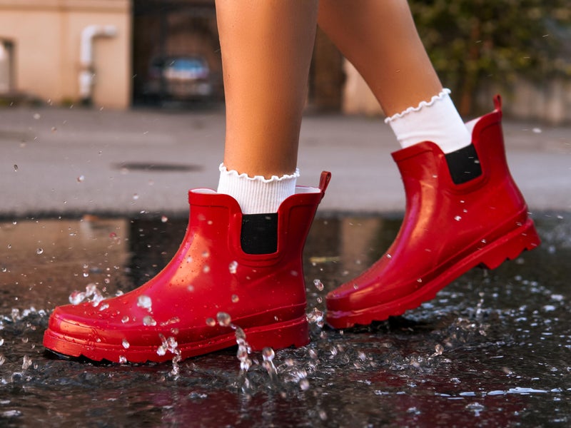 NORTY - Womens Ankle Rain Boots - Ladies Waterproof Winter Spring Garden Boot runs Â½ size large Red Size 8 - Image 3
